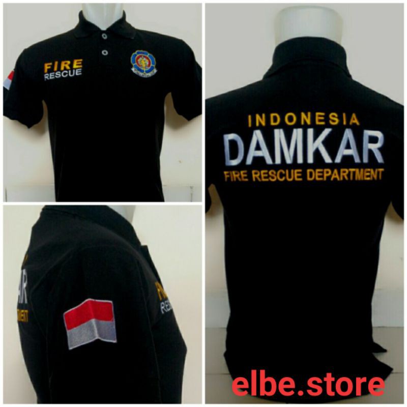 kaos kerah damkar/kaos polo bordir damkar/kaos seragam damkar/seragam damkar bordir