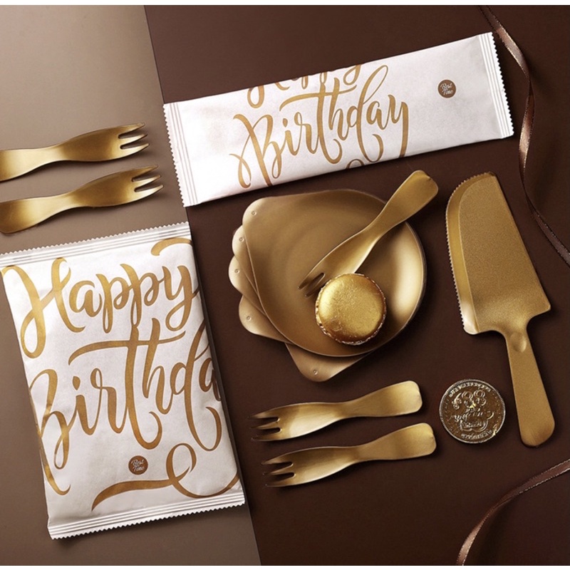 Import piring garpu pisau plastik gold peralatan pesta