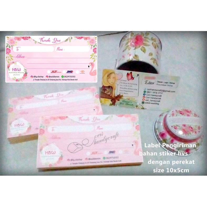 

cetak stiker hvs dng perekat uk.10x5cm desain custom isi 100pc