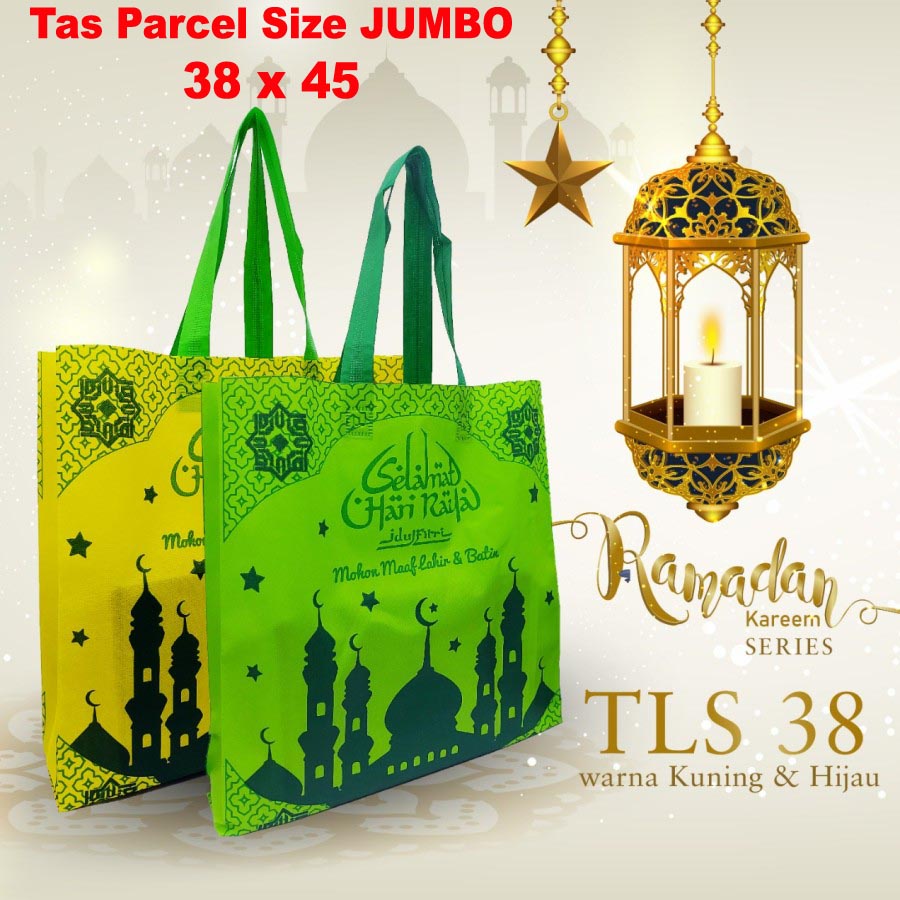 GROSIR 6pcs Tas Spunbond goodie bag idul fitri JUMBO / tas souvenir lebaran / kantong parcel / TAS PARSEL LEBARAN IDUL FITRI 38 X 45 / GOODIE BAG LEBARAN / TAS PARCEL LEBARAN / TAS tenteng lebaran