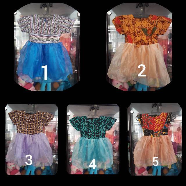 Dress Tutu Batik Organza Dress Batik Pesta Baju Pesta Anak Dress Kain Kaca Dress Batik Imut