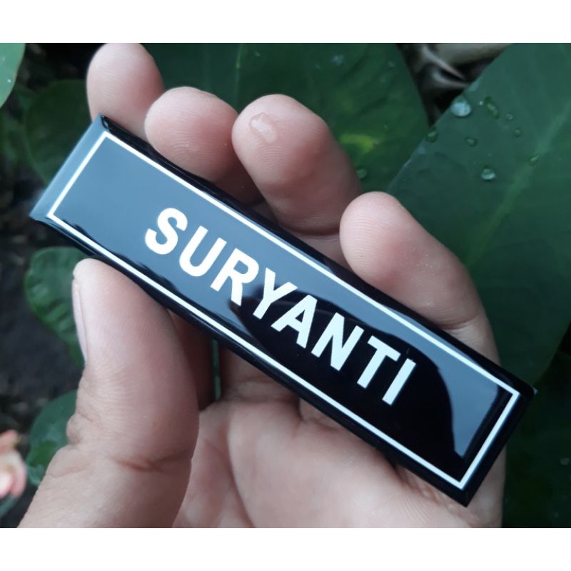 Nametag/nama dada magnet/name tag/nama dada/nametag magnet/nametag peniti resin-HITAM KRIKIL