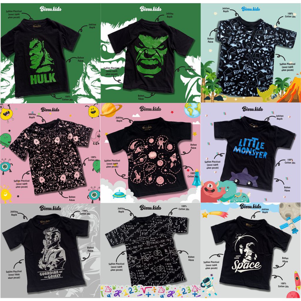 COD KAOS ANAK MURAH KAOS ANAK KONVEKSI KAOS ANAK KARAKTER usia 1-7 tahun