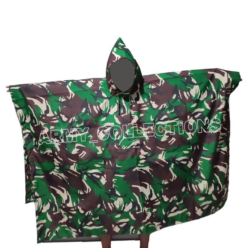 Jas hujan ponco/ Jas hujan ponco loreng/ Jas hujan model jatah standar TNI AD