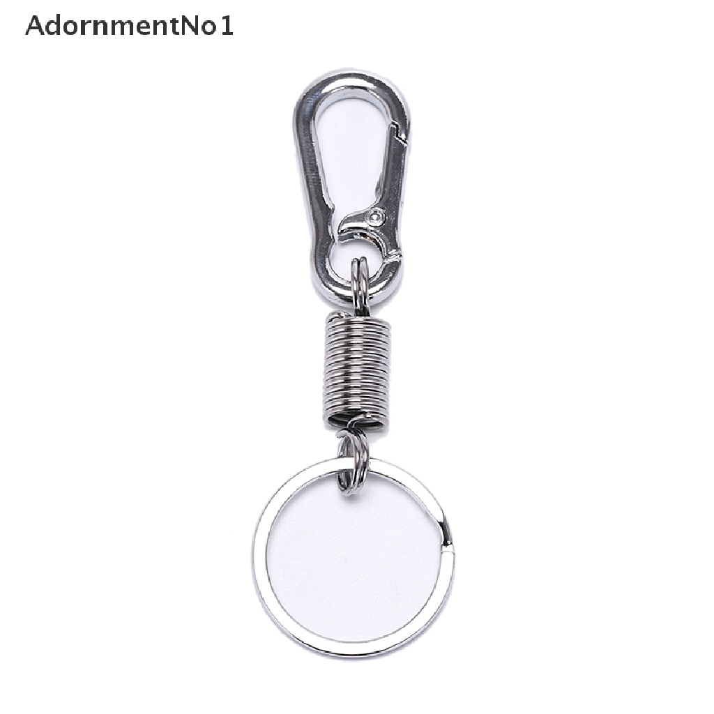 (AdornmentNo1) 5pcs Gantungan Kunci carabiner retractable Bahan stainless steel Untuk outdoor