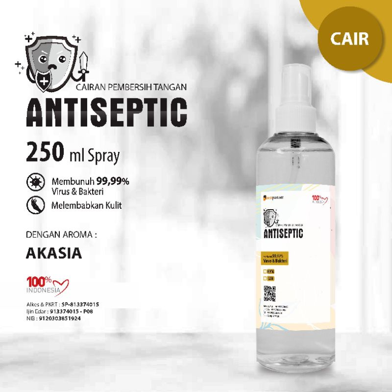 Handsanitizer cair putih spray 250 ml aneka aroma