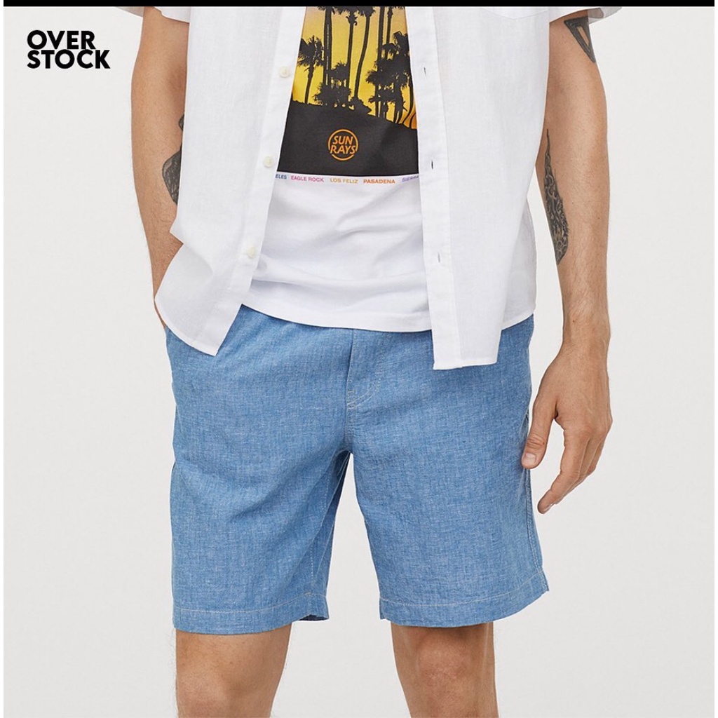 H&amp;*M Knee-Lenght Cotton Linen Blend Short