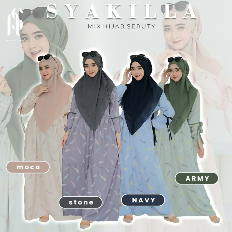 GAMIS SET SYAKILLA MOTIF BUNGA KECIL by NABIL ORIGINAL