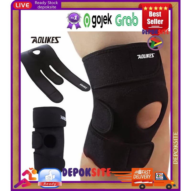 Original Kneepad Adlikes 3Strap Adjustable 7616 Aolikes Pelindung Deker Lutut Knee Pad Knee Support