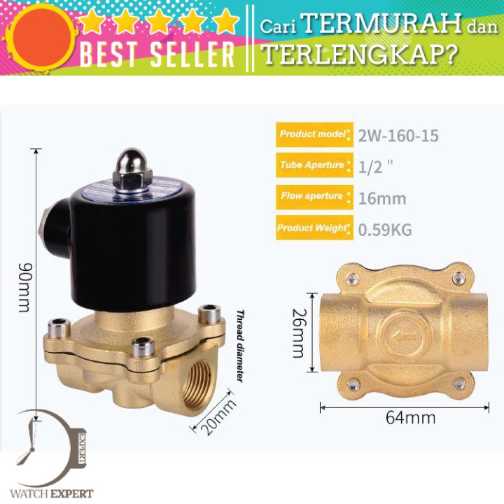 Bisa COD Sambungan Otomatis Untuk Air Gas Dan Oli Electric Solenoid Water Valve 220V 1/4 ; 1/2 ; 3/4 ; 1 ; 1 1/2 Inch