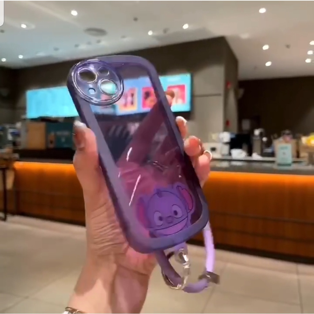 Case Pelindung Lensa Dengan Gelang Warna dan Motif Kartun Cute For Iphone 11PRO 11PROMAX 12 12PRO 12PROMAX 13 13PRO 13PROMAX