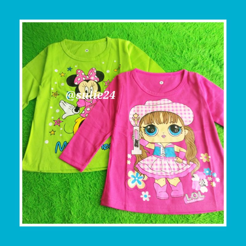 KAOS LENGAN PANJANG ANAK MUAT UMUR 2-10 Th //CUTE LONGSLEEVE ANAK PEREMPUAN