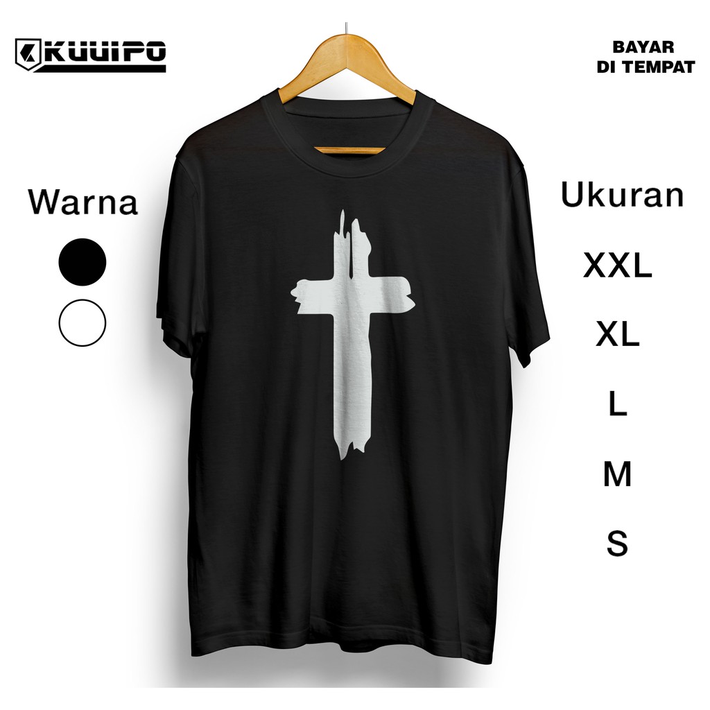 Kaos salib cross / baju distro cowok / kristen protestan / katolik / jesus / yesus / gothic / murah