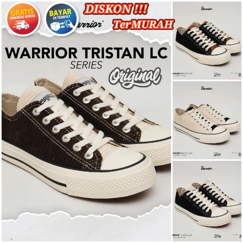 Warrior Tristan Low Black white Olive Brown - Sepatu Warior original