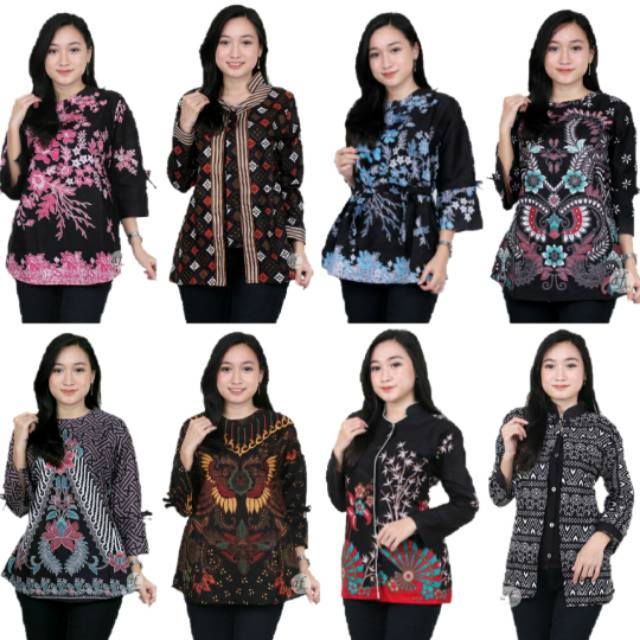 Batik Dolby Dolbi Dobby Doby Tenun Sutra Tulis Katun Atbm Baron Atasan Batik Wanita Sogan Srg308