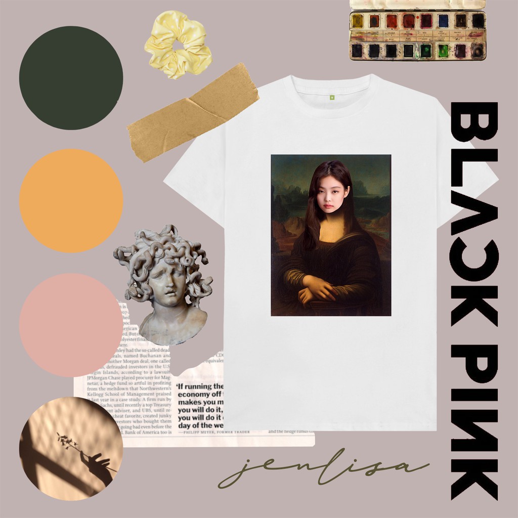 Kaos Blackpink Jennie x Monalisa merch kpop jisoo lisa rose the album baju distro custom tee