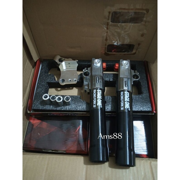 TABUNG SHOCK DEPAN - TABUNG BOTTOM SHOCK DEPAN RT STAGE 6 COPY ORI + BREKET MONOBLOCK MOTOR BEAT VARIO SCOOPY FINO MIO DLL