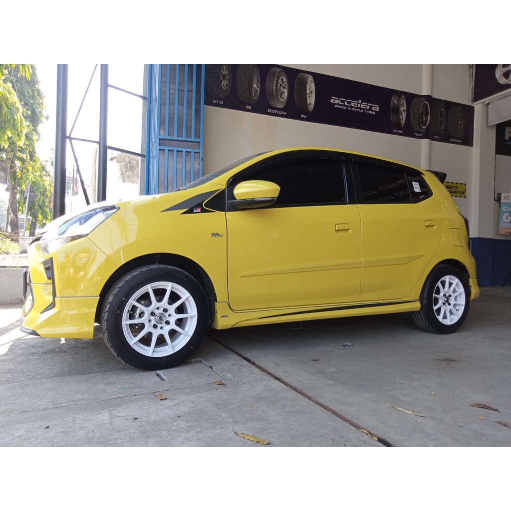 velg mobil agya ring 15 hsr rai s2 rata body warna putih
