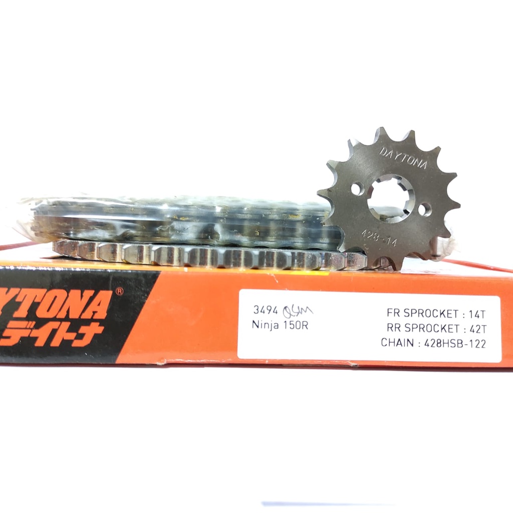GEARSET GIRSET CHAINKIT GEAR GIR SET RANTAI NINJA R 150 DAYTONA 3494