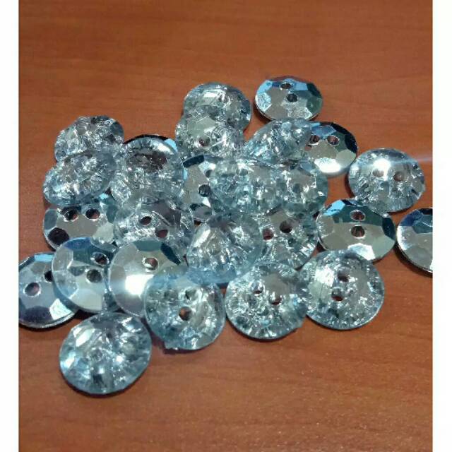 COD ISI 100 PCS Kancing Baju Diameter 13 MM/15 MM/18 MM Kancing Kristal Bening / DIY Kerajinan Tanga