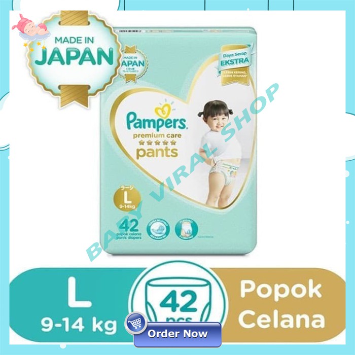 Pampers Premium L42 Pampers Popok Celana Premium Care Active Baby Pants Pampers Anak Popok NS 106