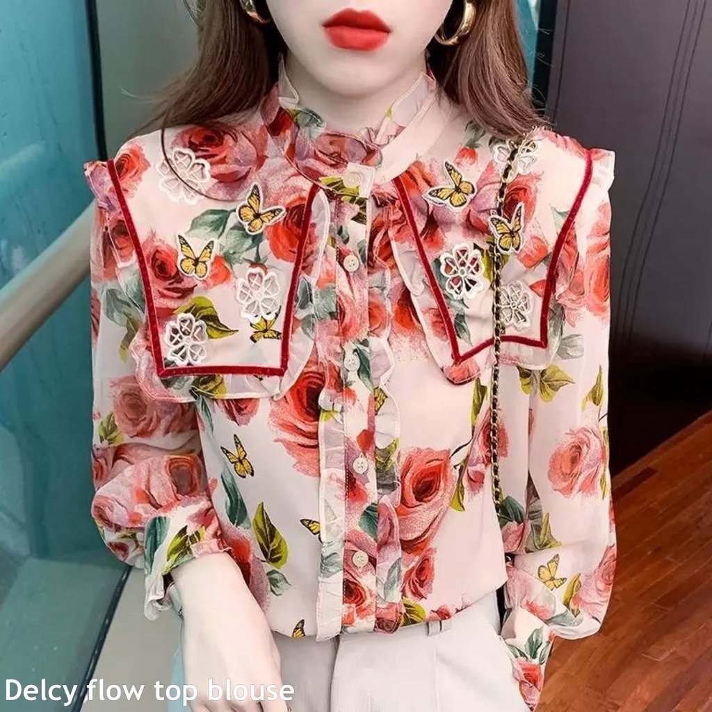 Delcy flow top blouse - Thejanclothes