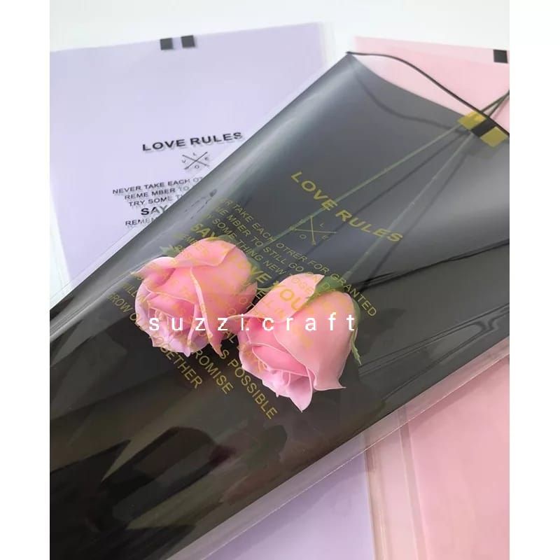 kertas buket wrapping paper matte flower wrap love code mix color 28*8*44cm