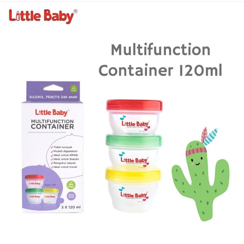 LITTLE BABY 3pcs Food Container 120ml / 160ml Tempat MPASI Makanan Bayi