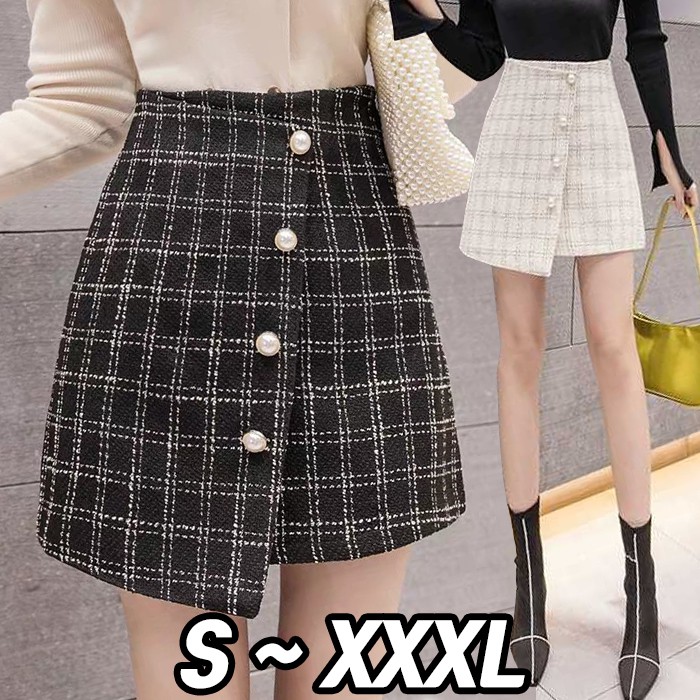 8937 Nayoung Tweed Skirt/Rok Autumn/Rok Pendek/Rok kerja / Roktweed/Rok Korea Skirt