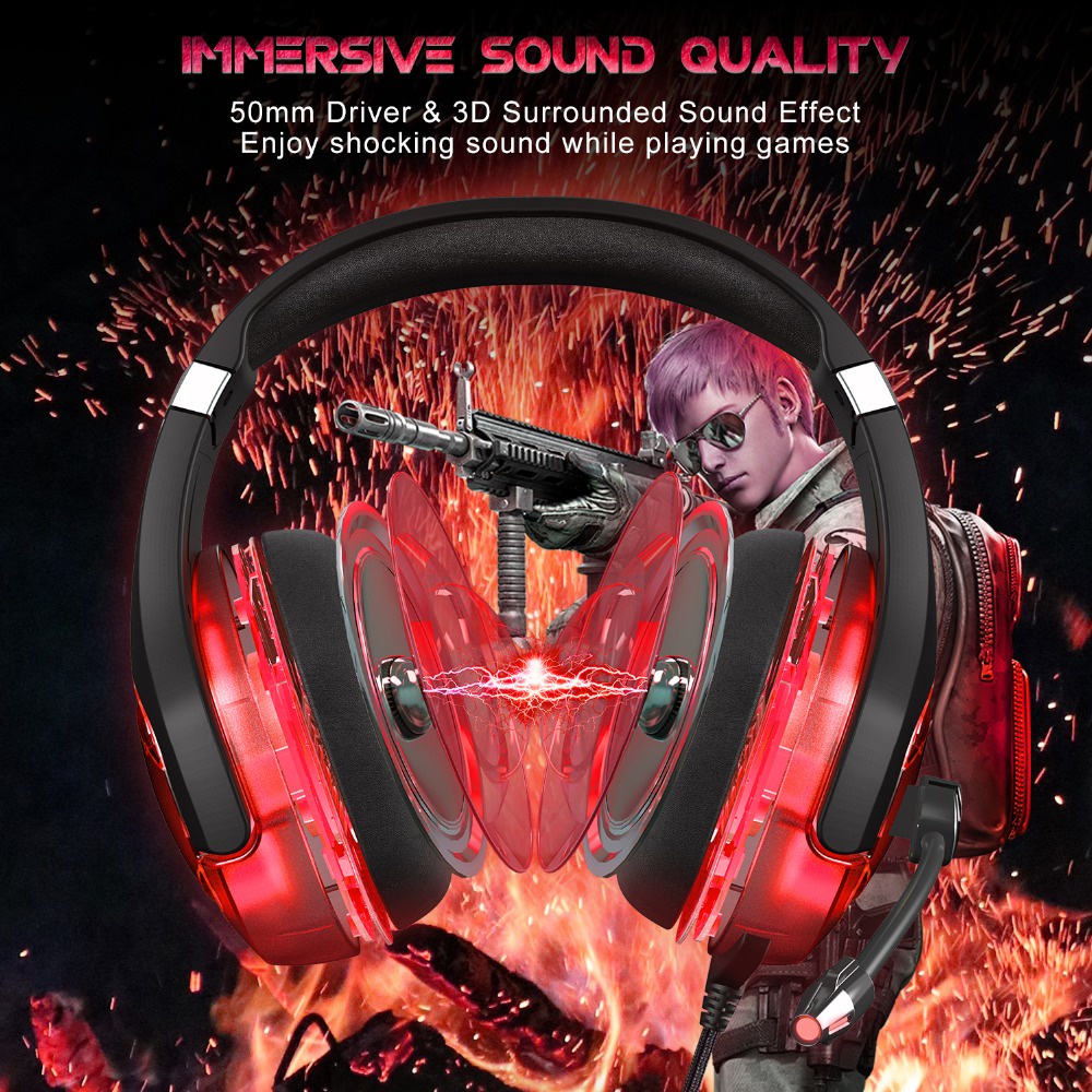 Gaming Headset Super Bass LED with Microphone - K1B Pro