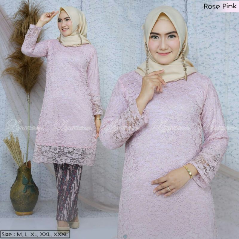 setelan kebaya tunik jumbo ld 120 - 130 / kebaya tunik kinanti / kebaya tunik brokat / tunik kurung