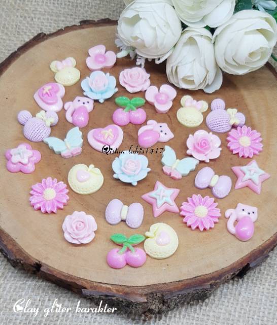 30pcs dan 12pcs clay glitter