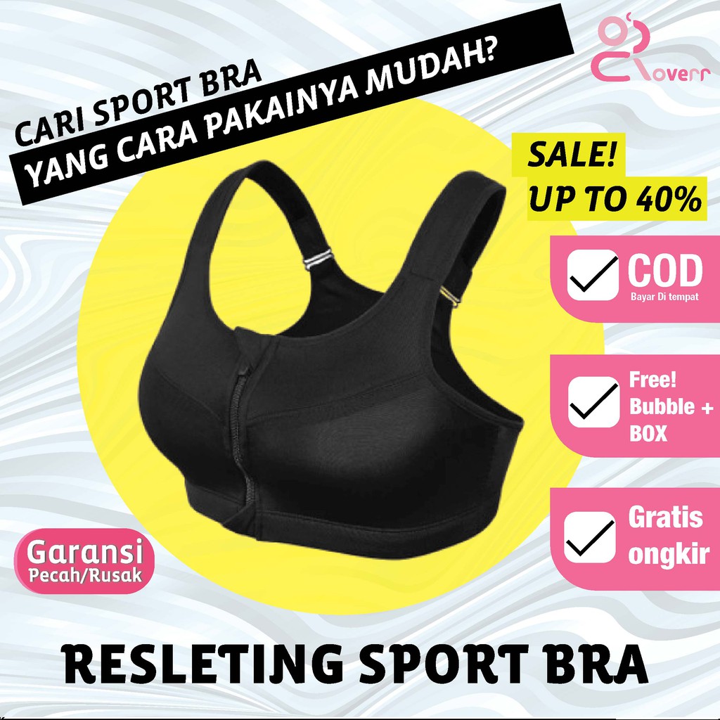 Sport Bra BH Senam Yoga BH GYM Fitness Olahraga Bra Zipper Resleting Depan Pakaian Dalam Wanita GS3