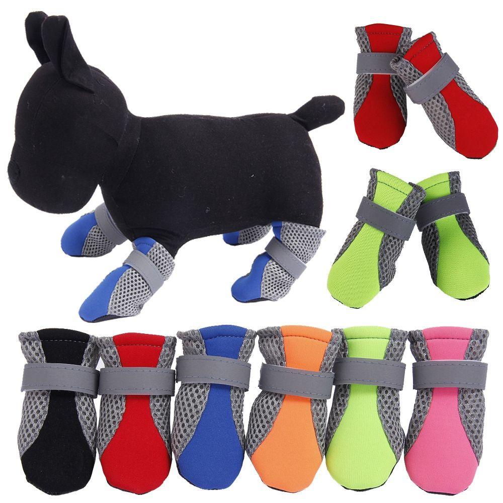 Nickolas1 Sepatu Anjing Aman Dicuci Untuk Anjing Kecil Besar Untuk Poodle Yorkshire Mesh Hot Pavement Pet Rain Boots