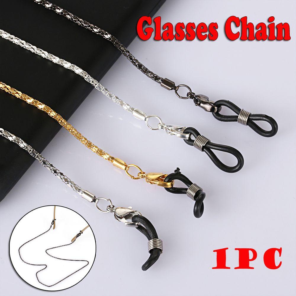 Suyo 4warna Kacamata Baca Rantai Adjustable Anti-Hilang Unisex Metal Lanyard