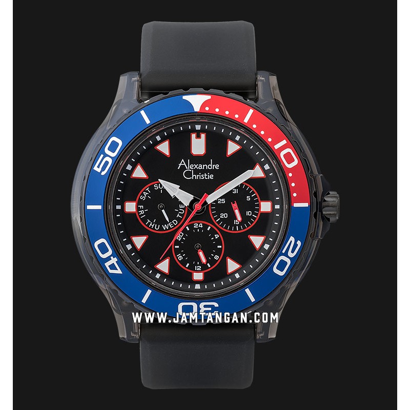 Alexandre Christie AC 6531 MF LIPBABU Men Black Dial Black Rubber Strap