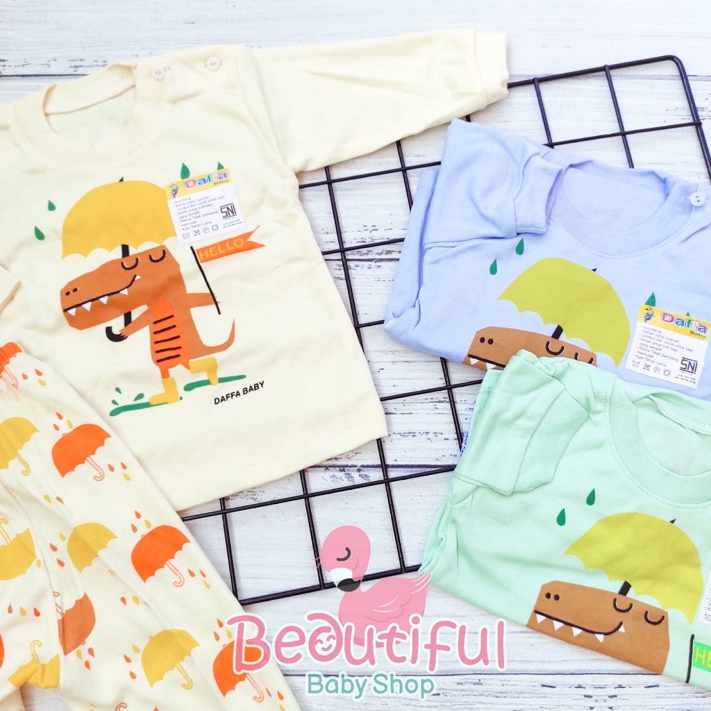 PREMIUM Setelan Bayi Panjang SNI Motif Croco Umbrella / Setelan Piyama Bayi Laki-laki / Baju Bayi Panjang Merk Daffa / Baju Tidur Bayi / Baby.ou_