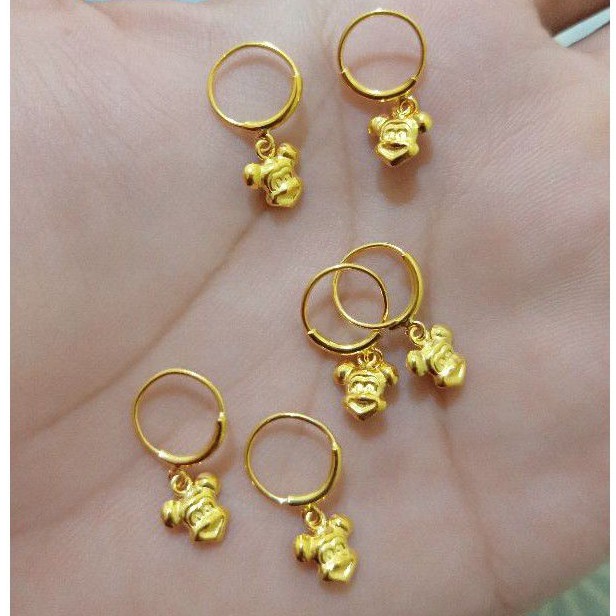 ANTING MICKEY PERAK 925 LAPIS MAS ASLI