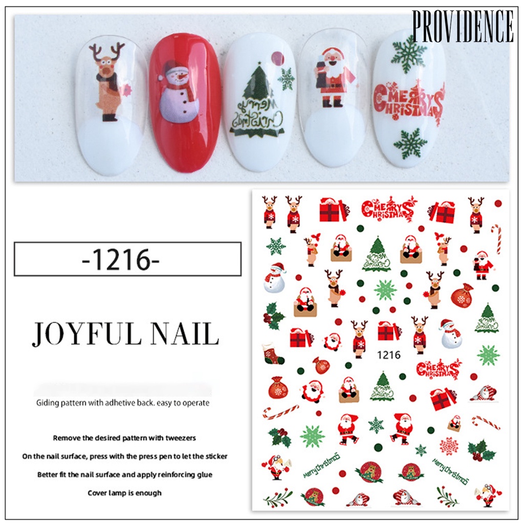 Providence 11Pcs/Set Christmas Patterns Nail Sticker DIY Colorful 3D Nail Snowflakes Christmas Gifts Decals for Winter