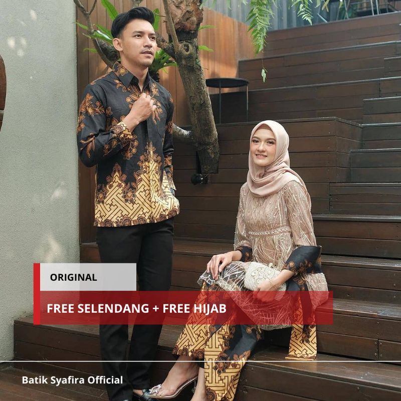 Kebaya Batik Couple Maheswary cream • Batik Couple • Kebaya Wisuda • Kebaya Lamaran