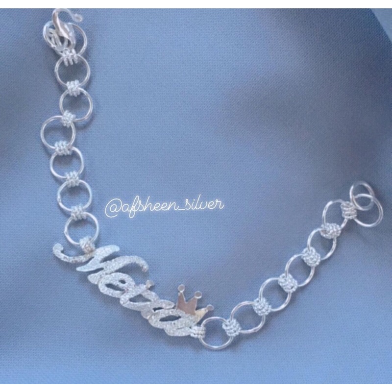 gelang tangan nama perak