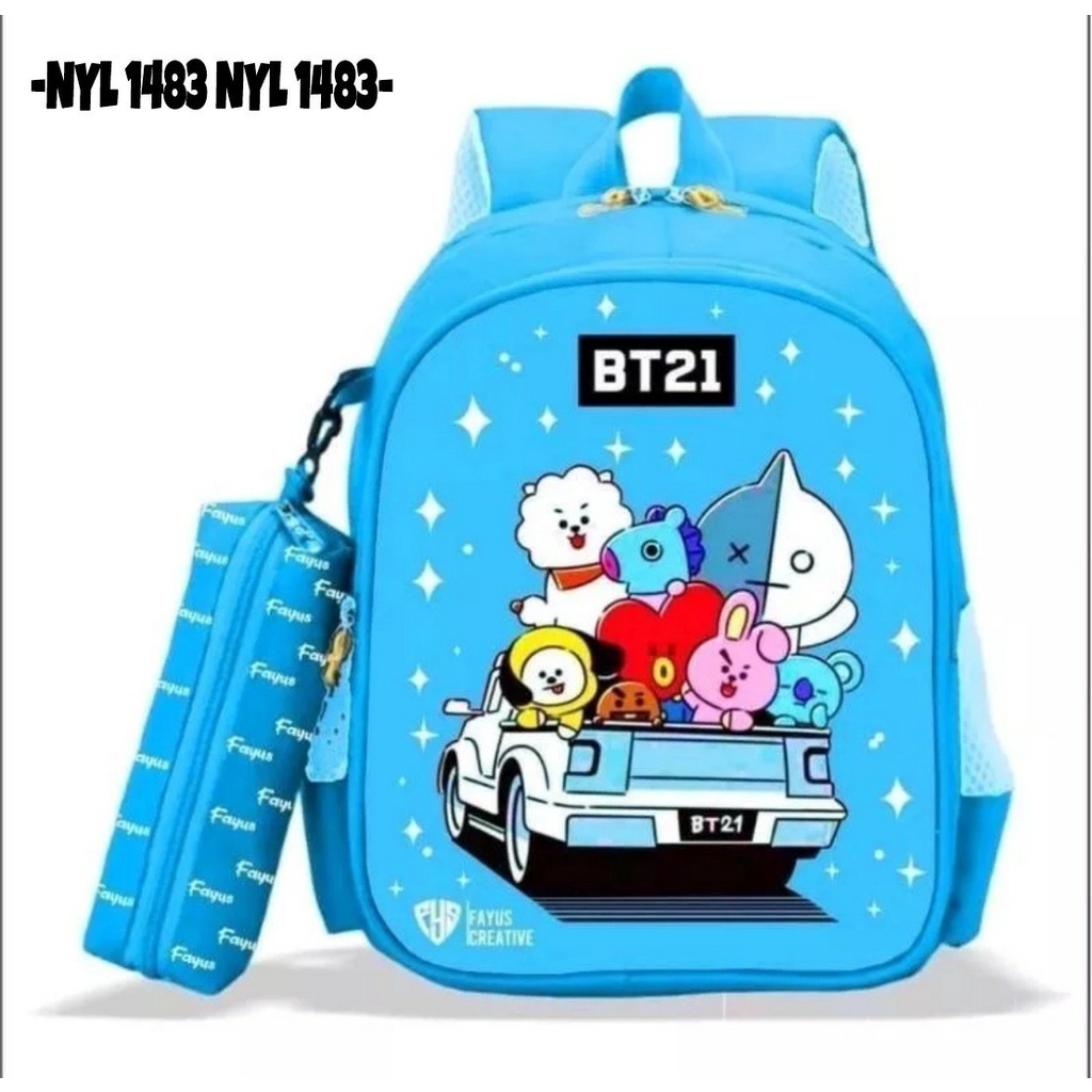 TS STORE-PROMO TERMURAH TAS RANSEL SEKOLAH PAUD ANAK PEREMPUAN GAMBAR BT21 AJAIB BAHAN KAIN SPONGE TAHA