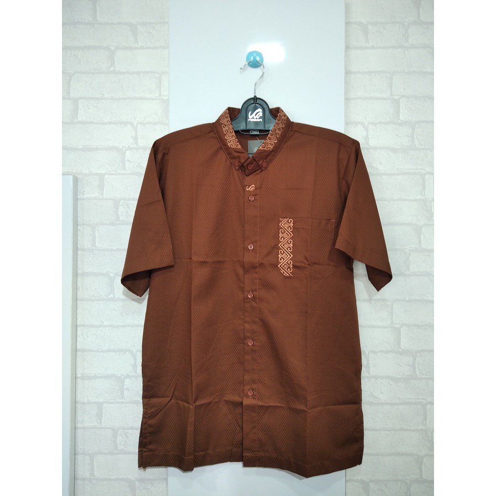 4.4 Rabbani Koko Kemko Akid Lengan Pendek Ready Warna Coklat Bata / Kk Remaja Dewasa Simple Kekinian