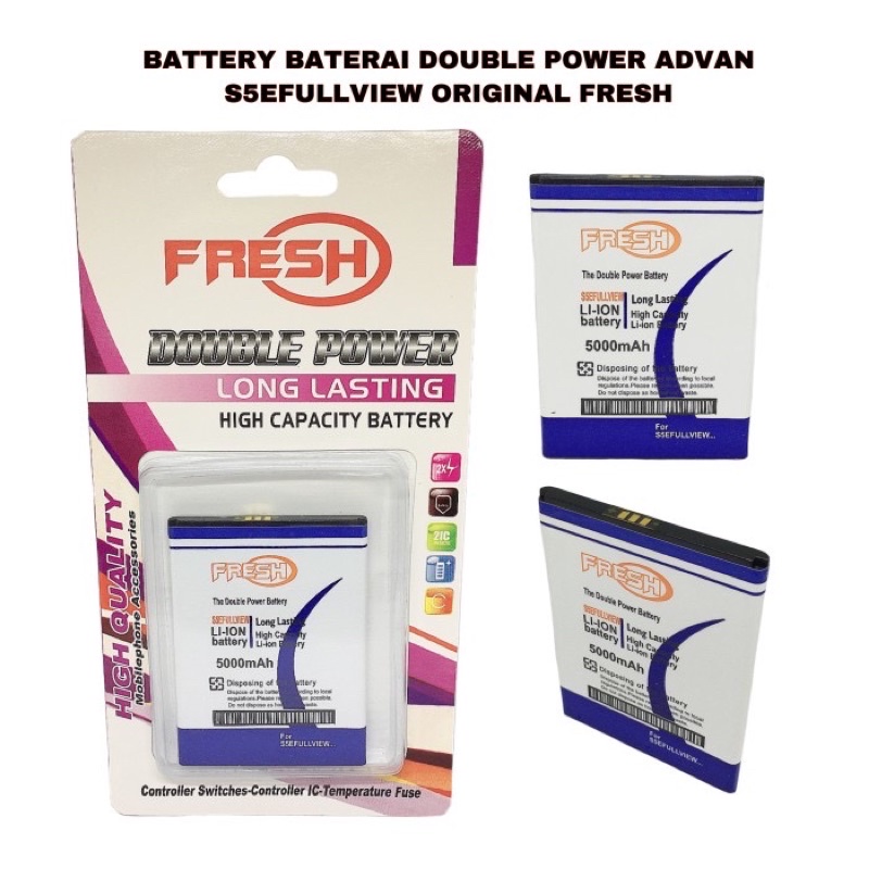 BATTERY BATERAI DOUBLE POWER ADVAN S5EFULLVIEW ORIGINAL FRESH