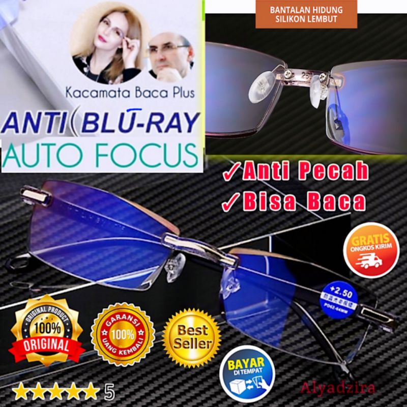 Kacamata Baca Ajaib Superior Plus Minus Auto Fokus Blueray Anti Radiasi Pria Wanita Original