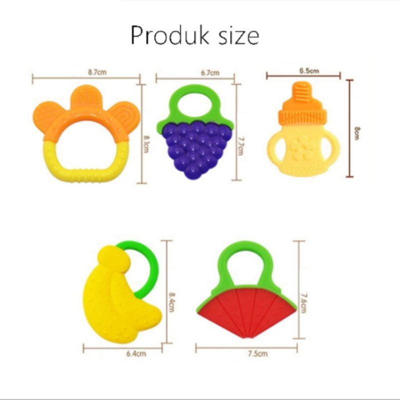 [COD] Teether bayi /Gigitan bayi nodel buah /baby fruit teether bpa free