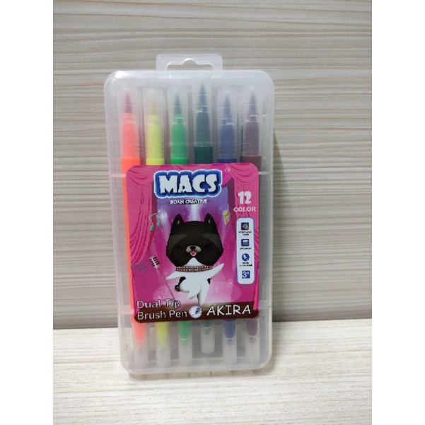 

Brush pen macs dual tip 12 warna