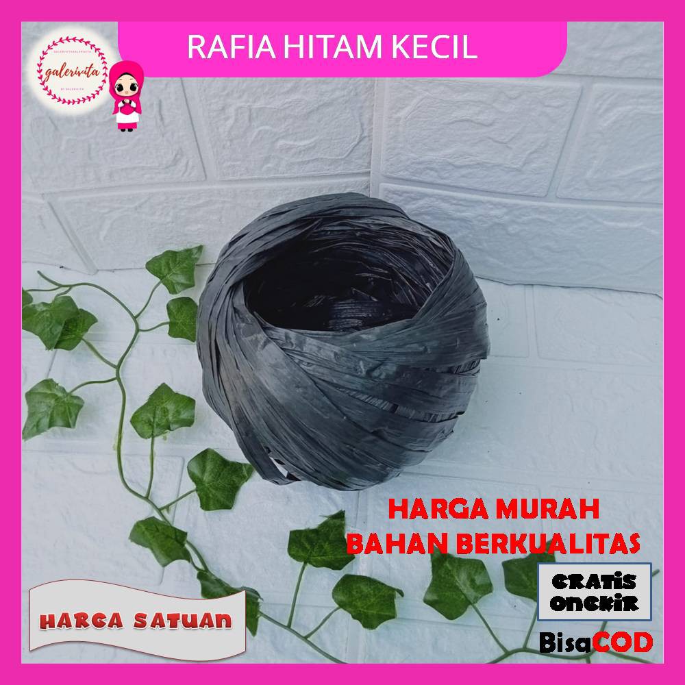 

Tali Rafia Hitam Kecil / Tali Plastik Rapia / Tali Rafia Gulungan Kecil 105 Gram