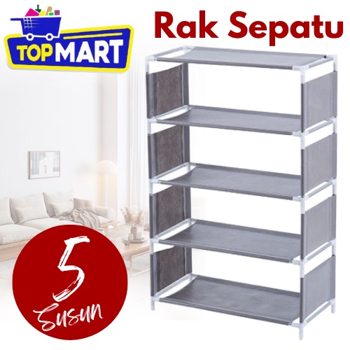 Jual Rak Sepatu Portable Susun Rangka Besi Plastik Murah Kuat Praktis