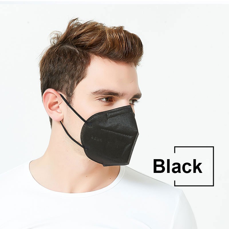 RSB VZ135 Masker KN95 Hitam Box 5 Ply Isi 10 Pcs Masker Mulut Medis Earloop Protective Disposable Mask